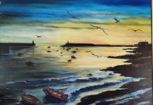 Víctor Rey expone en A Guarda pinturas sobre paisajes de la costa guardesa