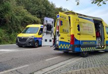 Herido tras colisionar un ciclomotor y un coche en Gondomar