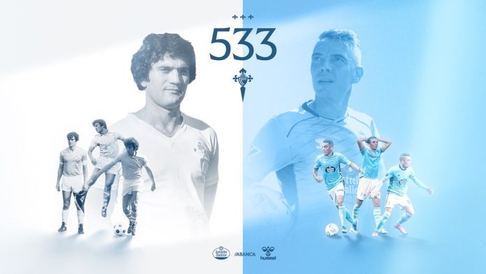 Aspas iguala a Manolo como el jugador con más partidos oficiales en la historia del Celta