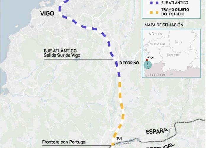 mapa conexión Vigo-Porto