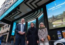 Deputación lleva la campaña Cando volves? a la Gran Vía de Madrid