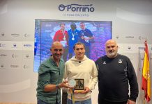 O Porriño homenajea al atleta Sergio Rodríguez tras proclamarse subcampeón de Europa máster en 200m