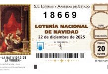 Lotería de Navidad 2025: Quinto premio 18669