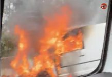 Arde una furgoneta en la AP-9 en Vigo