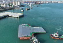 El puerto de Santander ya opera con la nueva rampa flotante para tráfico ro-ro fabricada en el Astillero San Enrique