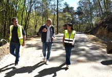 Avanzan las obras de la senda peatonal de Porselo en Mos