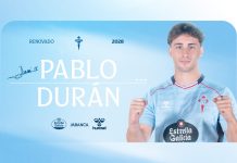 El tomiñés Pablo Durán renueva con el Celta hasta el 2028