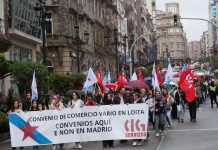 Novo día de folga no comercio téxtil e de calzado na Galiza