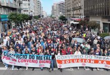 O metal e o comercio do metal pontevedrés dan outra lección de dignidade obreira paralizando os sectores e enchendo as rúas