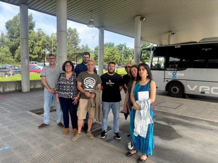 BNG con traballadorxs Lugove (estación BUS Gondomar)