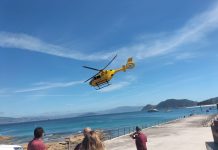 Evacuada en helicóptero una turista italiana tras sufrir una grave reacción alérgica en las Islas Cíes