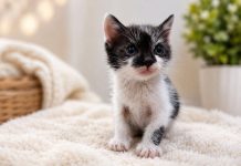 Buscan una familia para un gatito hallado abandonado en la Praia de Fedorento