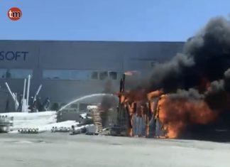 El incendio de un contenedor moviliza a los servicios de emergencia en Forcadela