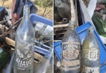 Botellas con décadas de historia aparecen durante la limpieza de un antiguo vertedero en Cíes
