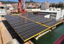 Catarroja, la segunda plataforma solar flotante construida por Astilleros San Enrique, ya está a flote